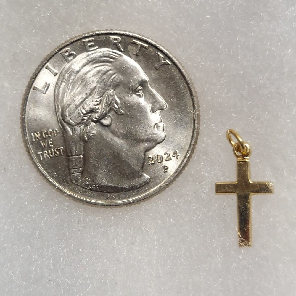Vintage 1/20 14K GF THEDA Dainty Cross Pendant (Gold Filled, 5% 14K Gold) STYLE3
